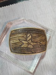 The American Veterans Disabled For Life Memorial Belt Buckle 2007 Sponsor #0369