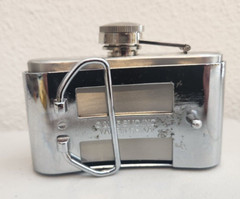 Hustler Stainless Steel Flask Metal Removable Concealed Belt Buckle 2005