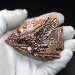 Lost-Wax Casting Brass & Copper Eagle Belt Buckle (Belt Not Included)