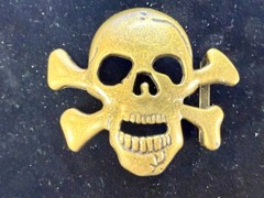 Creepy Skull Crossbones See-Trough Halloween Cutout Belt Buckle For 1.25&Prime; Belt