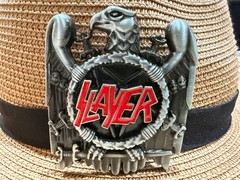 Antiqued Silver Eagle Music Rock Band Belt Buckle