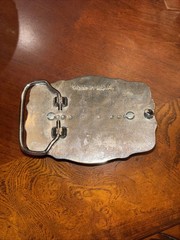 Western Belt Buckle Monogram Letter A Silver Tone With Leather Very nice!