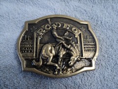 Vintage Heritage Mint 1983 Rodeo Bronc Rider Solid Brass Belt Buckle HL-3892