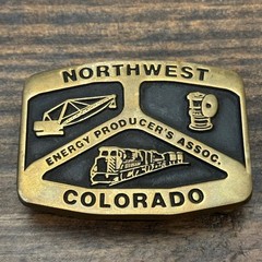 Vintage 1985 Anacortes Brass Works Northwest Energy Colorado Belt Buckle Train