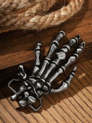 Unique Hand Skeleton Metal Belt Buckle Punk Skull Fashion Jewelry for Men