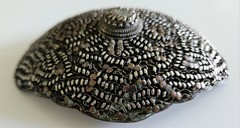 Vtg Silver Plated Copper Wire Filigree Belt Buckle Ornate Lace Medallion Large