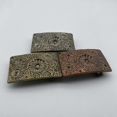 Copper Casted Leather Belt Buckle,Moon Design Rectangular Buckle