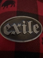 2005 EXILE CYCLES Black Metal Belt Buckle And Bottle Opener 4”