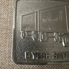 Vintage H-F Logistics Semi Truck 5 Year Safety Award Belt Buckle Silver Workwear