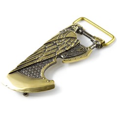 Brass belt buckle Ax of God, Medieval style buckle, Solid brass axe buckle