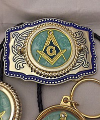 Masonic 3 piece set, belt buckle, bolo and money clip
