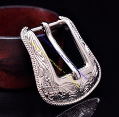 Western Floral Design Heavy Duty Silver Plated Western Cowboy DIY Belt Buckle 1&Prime;