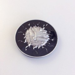 Vintage Black Enamel Devil Evil Face Belt Buckle Gurtelschnalle Boucle