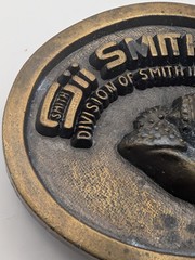 Vintage Smith Tool Belt Buckle Smith International Oil Gas Drill Bit Brass