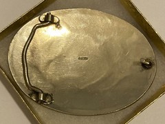 Vintage Metal Belt Buckle, Alpaca Silver and Abalone Design, Nice Horse Head