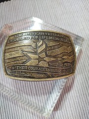 The American Veterans Disabled For Life Memorial Belt Buckle 2007 Sponsor #0369