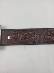 Nocona Silver Tone Western Cross Turquoise Inlay Rectangular Large Belt Buckle