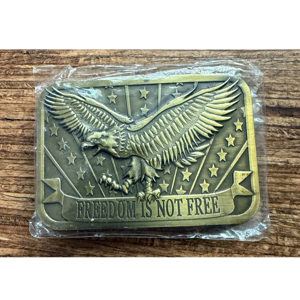 Sponsor Bronze Eagle Patriotic Belt Buckle Metal Clamp Closure 1.5in MPN 214