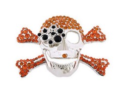 skull crossbones rhinestones metal belt buckles halloween party costume gift NEW