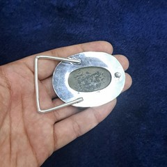 Natural Pyrite Belt Buckle Silver Plated Handmade Western Cowboy Statement Buckl