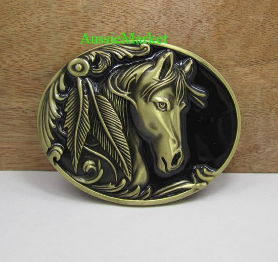 1 x mens ladies girls belt buckle quality metal alloy jeans horse cowboy saddle