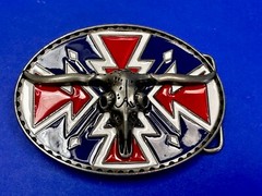 Longhorn Steer Bull Skull Southwestern Native American Vibe Belt Buckle