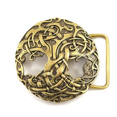 World Tree belt buckle, Old Norse Scandinavian Nordic Celtic Pagan runic Tree