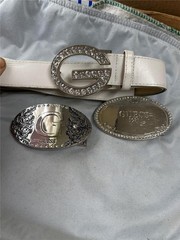 Vintage Guess Jeans Belt Buckle Lot of Three Buckles and 1 Belt