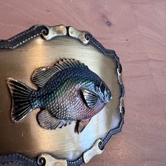 Vintage Bluegill Belt Buckle Fish Fisherman Fishing Panfish Outdoor 1970s