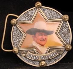 WB01185 *NOS* 2010 BRADFORD EXCHANGE **JOHN WAYNE – SHERIFF&rsquo;S BADGE** BUCKLE