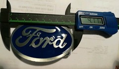 Ford Belt Buckle , Blue Enamel Fill Pewter Finish