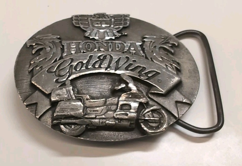 Honda Gold Wing Motorcycle Pewter Belt Buckle Vintage Siskiyou Buckle Co. USA