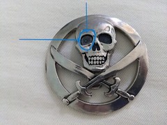 Silver Star Skull and Swords Belt Buckle Made in USA