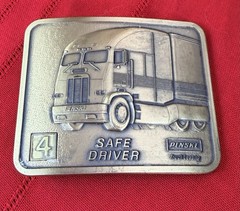 Penske Safe Driver 4 Year Award Brass Belt Buckle Truck Trucking Brass 3” Semi