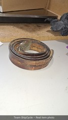 Vtg Nickel Silver 1883 Morgan Dollar Leather Belt And Buckle 395 Long G2U