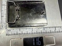 Two Stacked Chevron Shapes? Black Enamel Stripes G Letter Belt Buckle