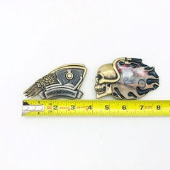 Pewter Belt Buckle Ride Hard Live To Ride Motorcycle Biker Eagle Skull Flames