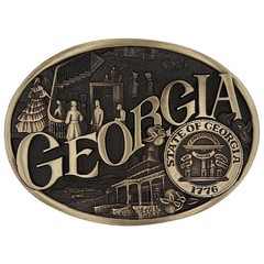 Montana Silversmiths State Heritage Antiqued Oval Brass Western Belt Buckle New