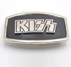 KISS Belt Buckle logo Chrome silver Gene Paul Ace Peter Zinc Alloy rock metal