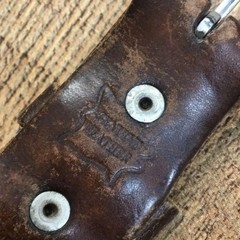 US Army Vintage Brown Leather Buckle Belt Mens One Size