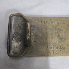 VTG Guitar Player Solid Brass Belt Buckle Retro Rock Band 4108 Taiwan Rectangle