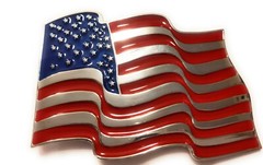 USA FLAG Waving Chrome highlights belt buckle military army navy marines AF