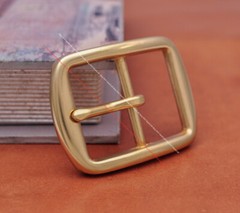 Real Solid Brass Center Bar Tongue Pin DIY Leather Belt Buckle Fits 39mm Strap