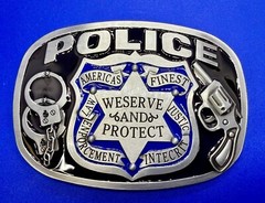 AMERICAS FINEST POLICE We Serve Protect Law Enforcement Commemorate Belt Buckle