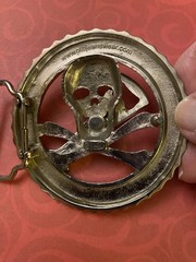 Vintage Skull & Crossbones Drinking Game with Spinner Belt Buckle