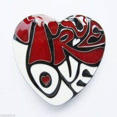 True Love Heart Valentines Metal Belt Buckle