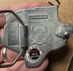 State of Texas Flag Logo Belt Buckle Pure Pewter Official Made In Mexico