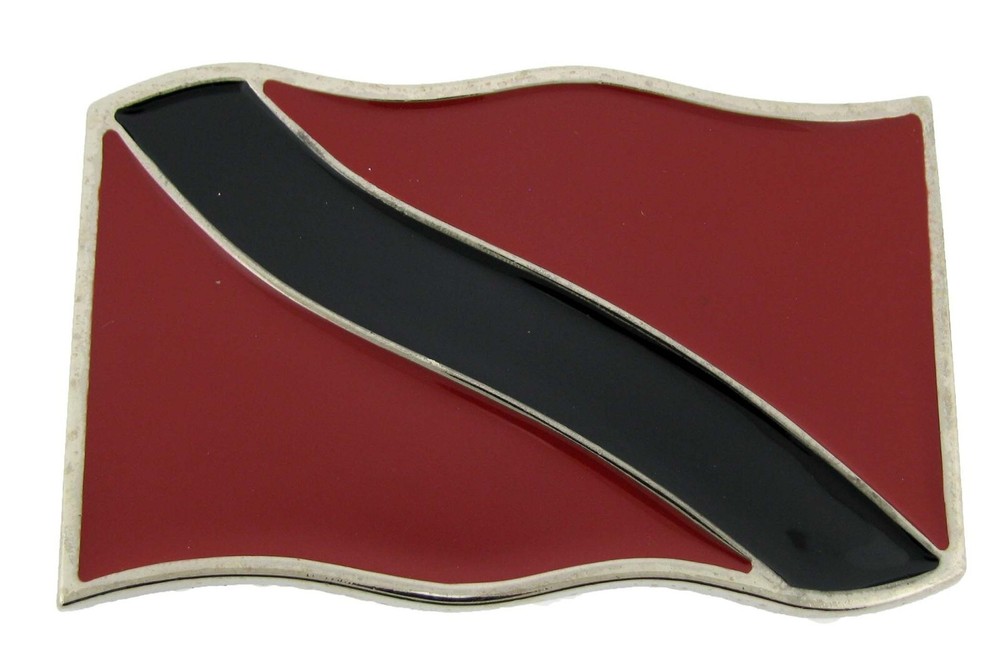 Trinidad and Tobago Flag Belt Buckle Trinidadians Tobagonians Men Square Metal