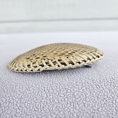 VTG Snakeskin Leather Belt Buckle Western Southern Cream Oval