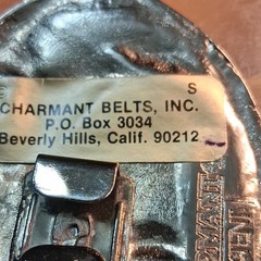 Vintage Charmant Beverly Hills Belt Buckle Enamel Crane Birds Gold Silver Tone